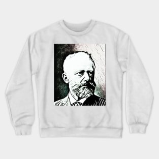 Pyotr Ilyich Tchaikovsky Black And White Portrait | Pyotr Ilyich Tchaikovsky Artwork 4 Crewneck Sweatshirt